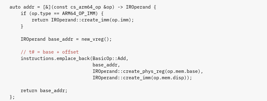 aarch64-decompiler screenshot